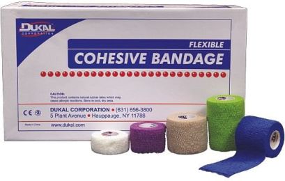 . Case of [30] Cohesive Bandage Roll - 1" x 5 Yards, Assorted Colors .