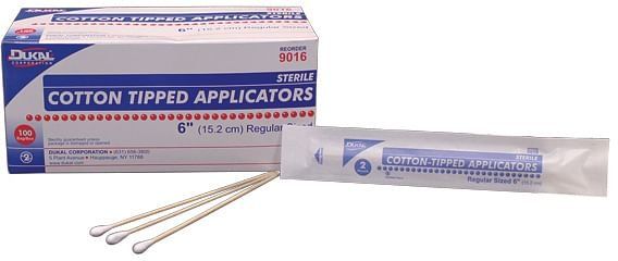 . Case of [10] Cotton Tipped Applicators - 2 Pack, Non-Sterile, 6" .