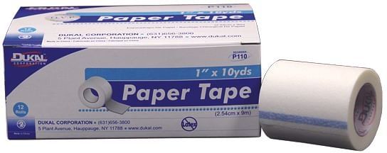 . Case of [12] Non-Sterile Paper Tape - 1" x 10 yd .