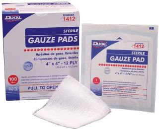 . Case of [3600] Sterile Gauze Pads - 2" x 2", 12-Ply, 25 Pack .