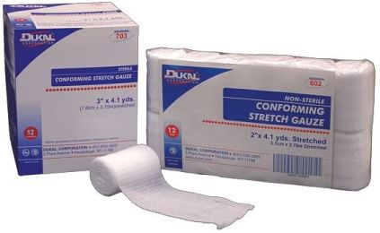 . Case of [8] Conforming Stretch Gauze Roll - Non-Sterile, 12 Count, 4" x 4.1 yds .
