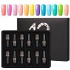 Color: B Pack - Fluorescent color nail polish set 12 bottles