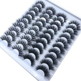 style: W - NEW 20 Pairs 8-25mm Fake Eyelashes 100 Mink Eyelashes Mink