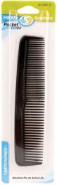 . Case of [288] Fine Tooth Pocket Combs - Black, Round Tips .
