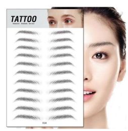 style: 14style - Waterproof 6D Eyebrow Tattoo Semi-Permanent Embroidery Natural Long Lasting Fake Eyebrow