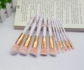 Color: Pink, quantity: Q10pcs - 15 Marbled Design Makeup Brushes Set