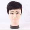 Color: Black, Style: D - Real hair hood boys hair