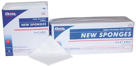 . Case of [10] Non-Sterile Sponges - 4 Ply, 200 Count, 4" x 4" .