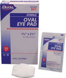 . Case of [12] Sterile Oval Eye Pads - 50 Count, 1.625" x 2.625" .
